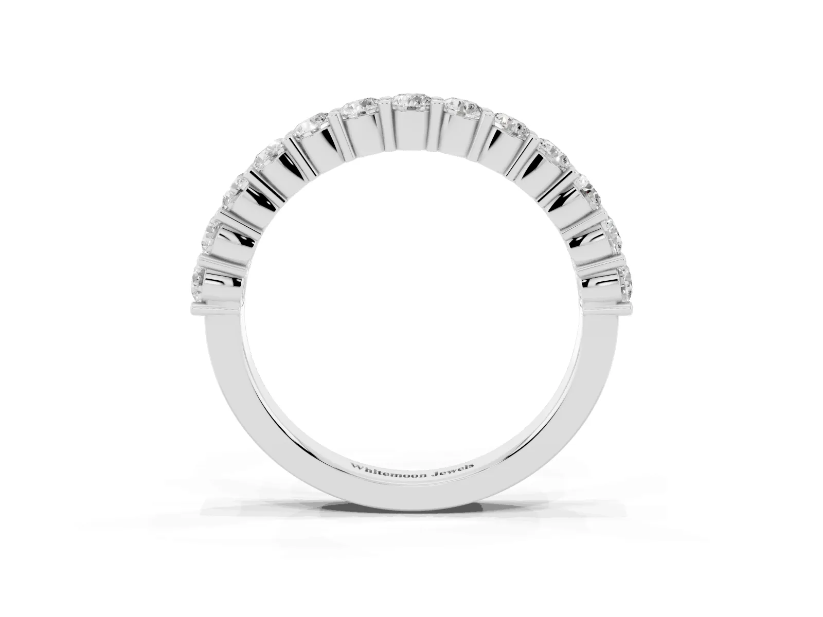 Alternating Round Diamond Promise Ring with Round Diamond Accents Platinum