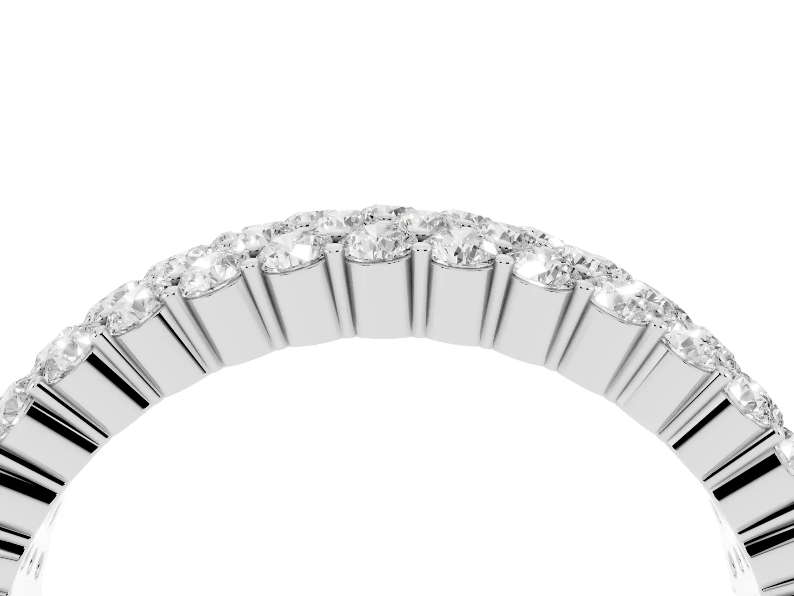 Round Diamond Checkerboard Pavé Promise Ring with Round Diamond Accents Silver