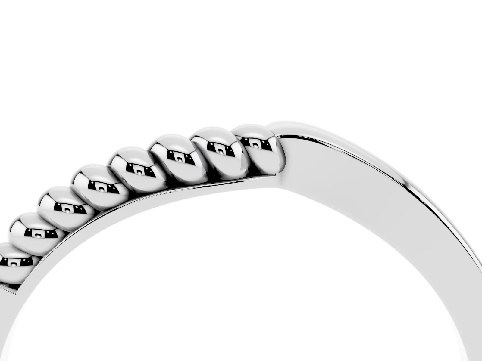 Twisted Solitaire Round Cut Knife Edge Prong Ring White gold