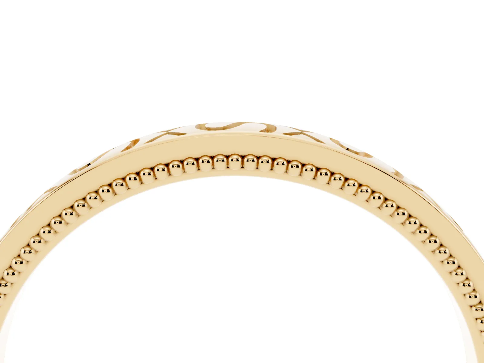 Vintage Engraved Milgrain Band Yellow gold