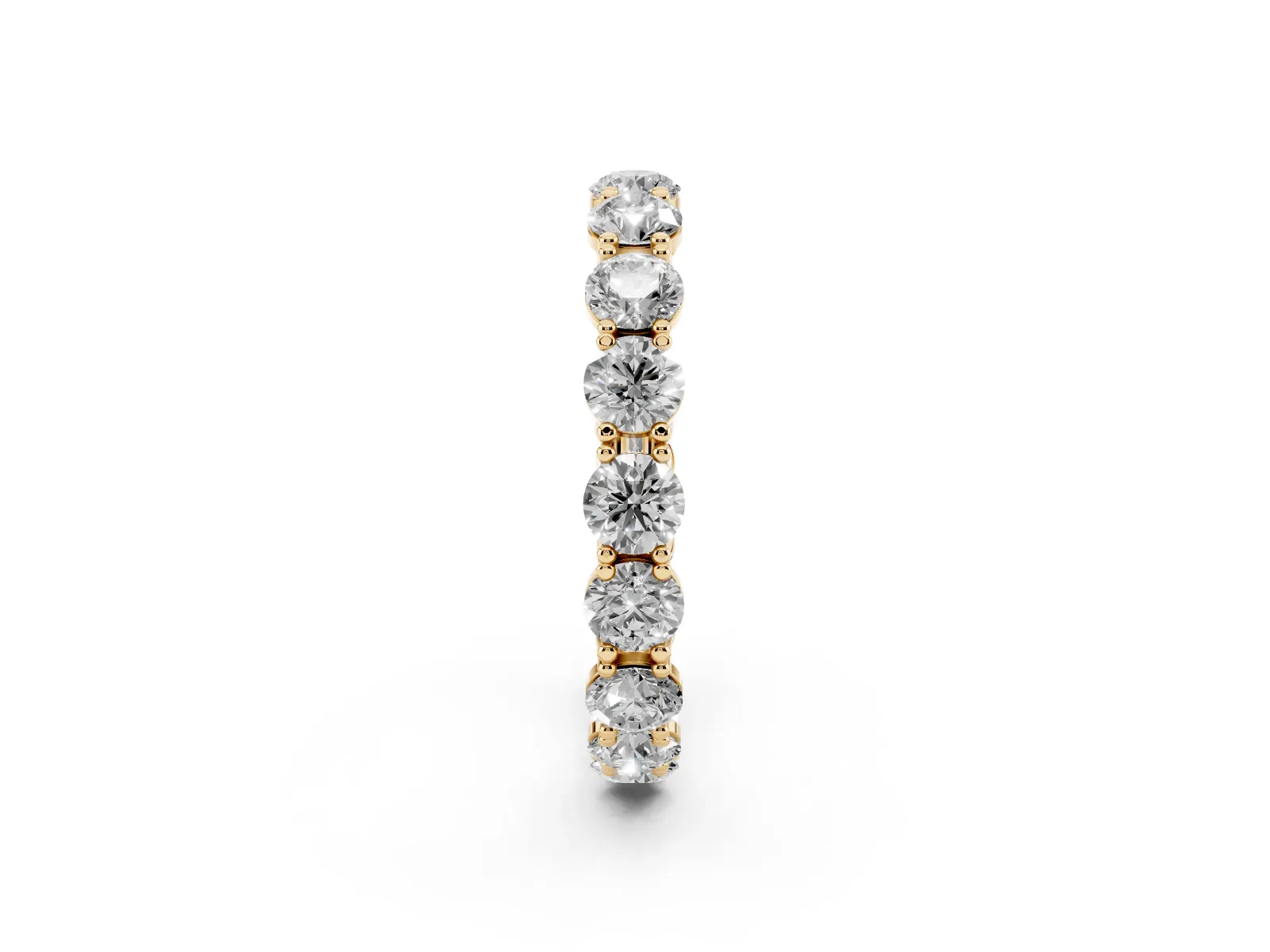 Round Diamond Woven Full Eternity Band Yellow gold