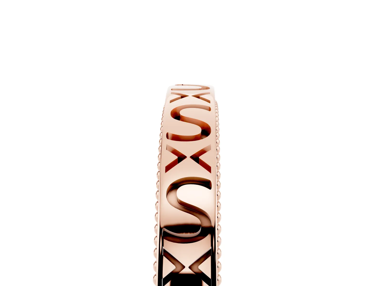 Vintage Engraved Milgrain Band Rose gold