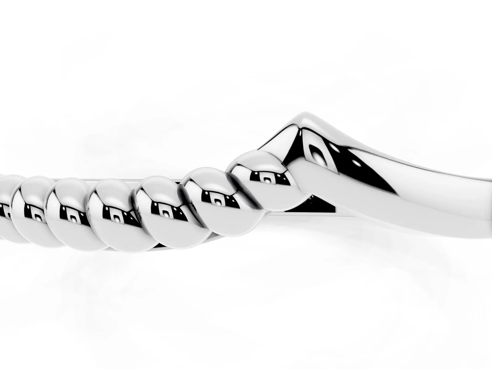 Twisted Solitaire Round Cut Knife Edge Prong Ring White gold