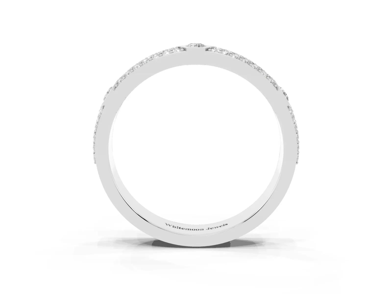 Round Diamond Pavé Promise Ring with Round Diamond Accents Platinum