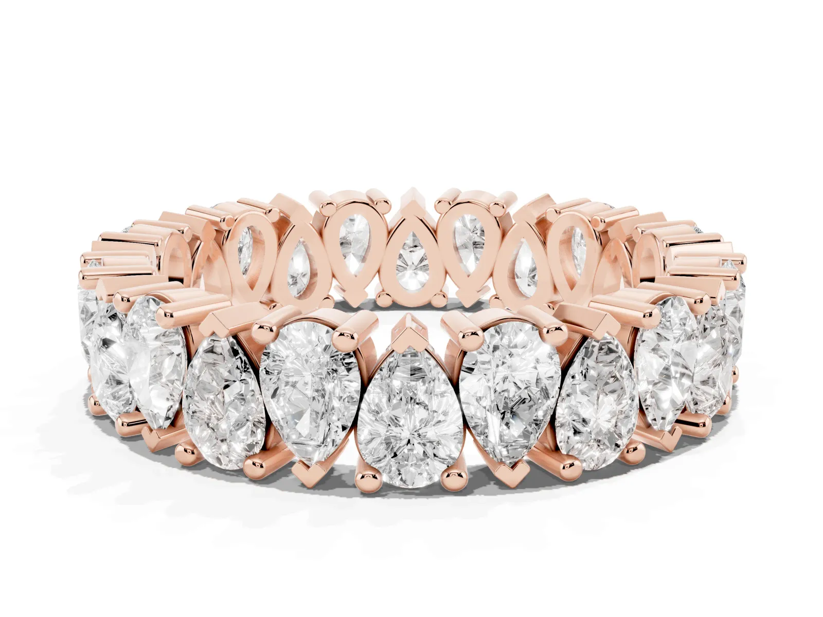 Pear Diamond Shared Prong Eternity Band Rose gold