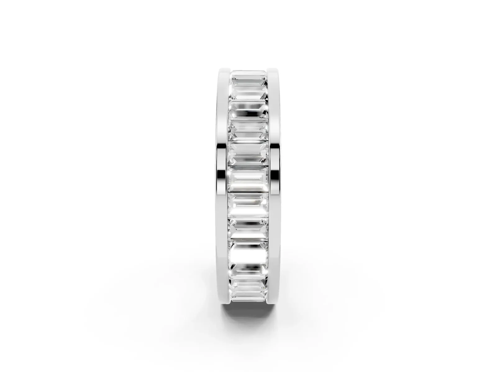 baguette Cut eternity band with channel set Platinum