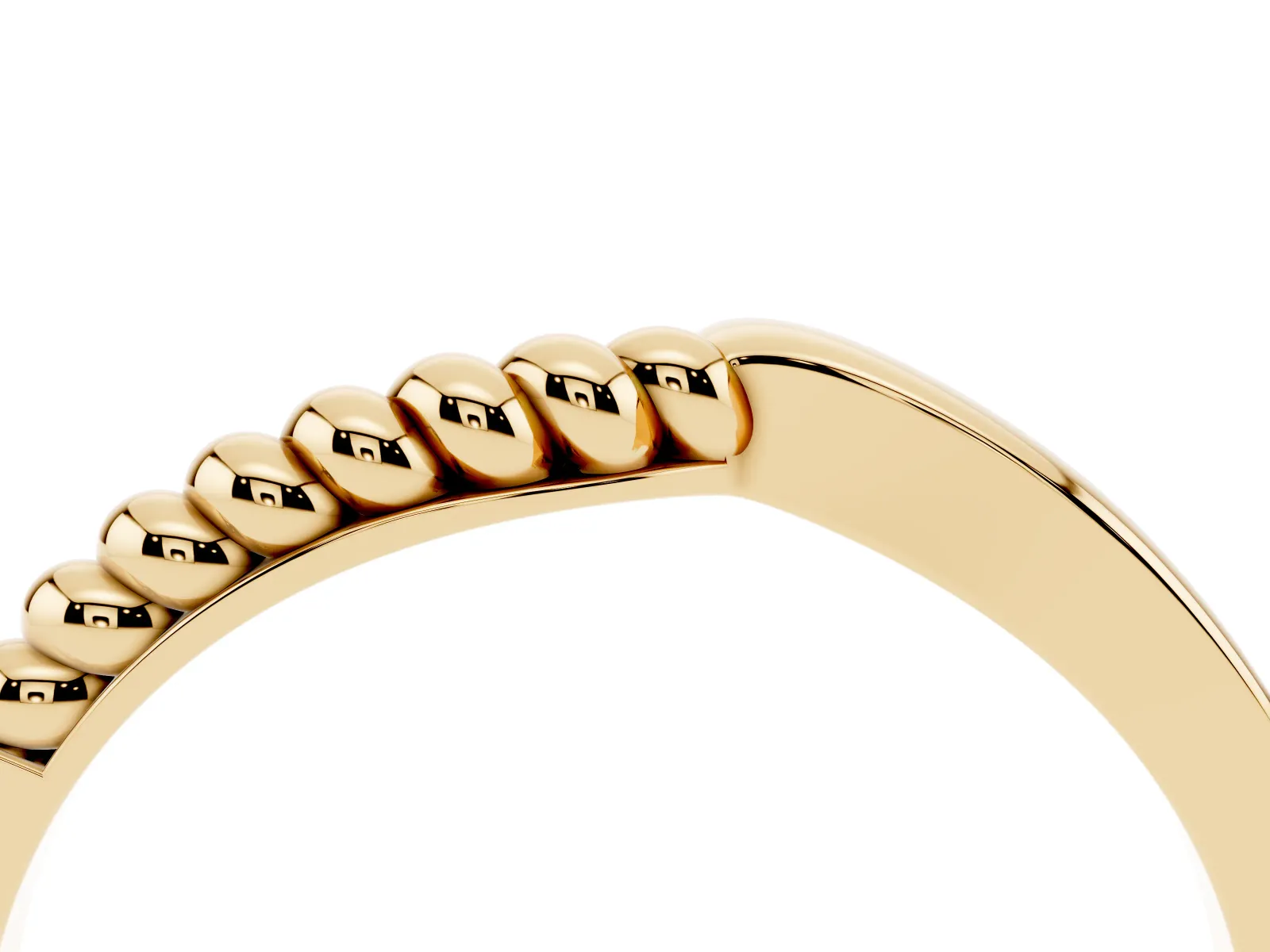 Twisted Solitaire Round Cut Knife Edge Prong Ring Yellow gold