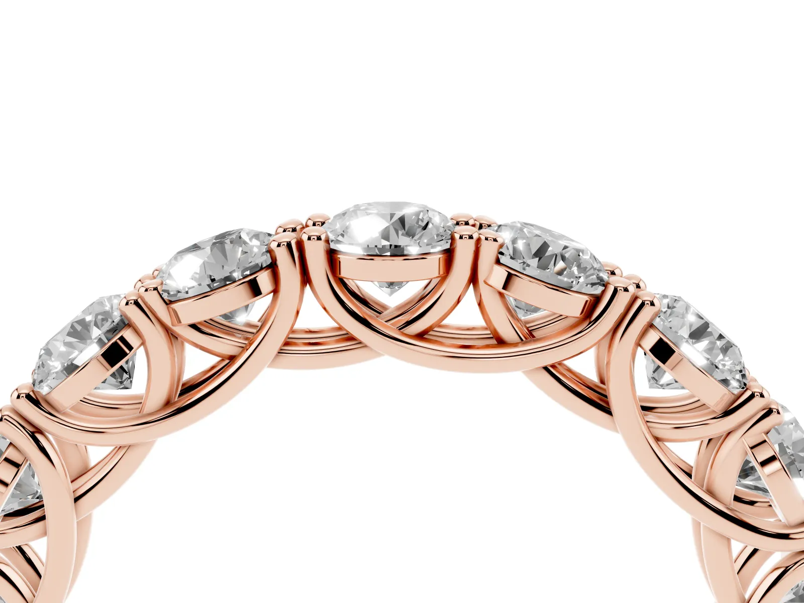 Round Diamond Woven Full Eternity Band Rose gold
