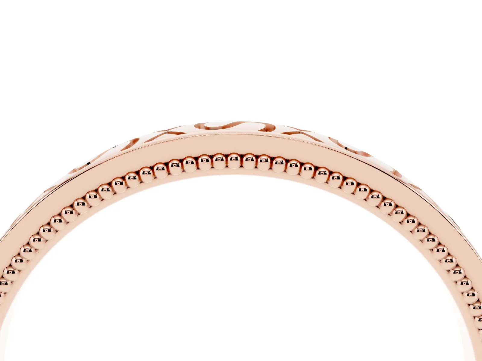 Vintage Engraved Milgrain Band Rose gold