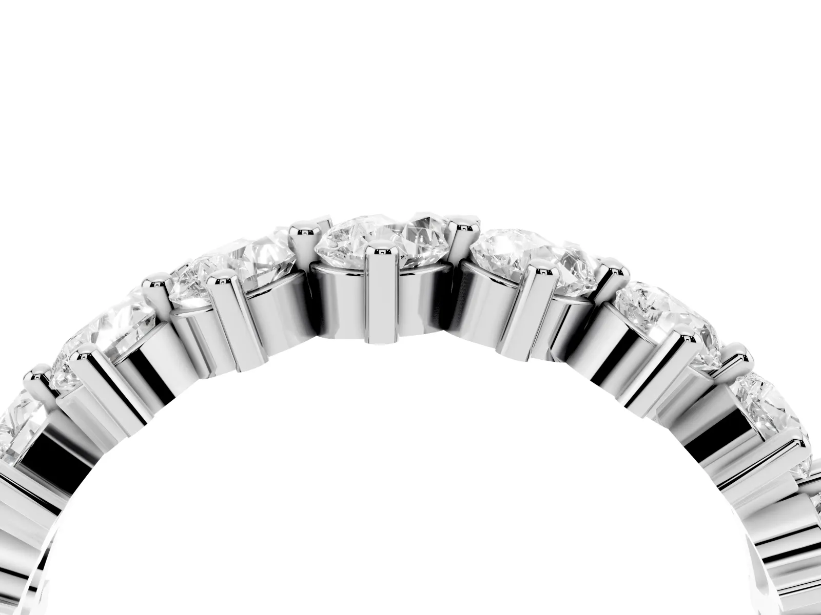 Pear Diamond Full Eternity Band with Shared Prong Setting Platinum