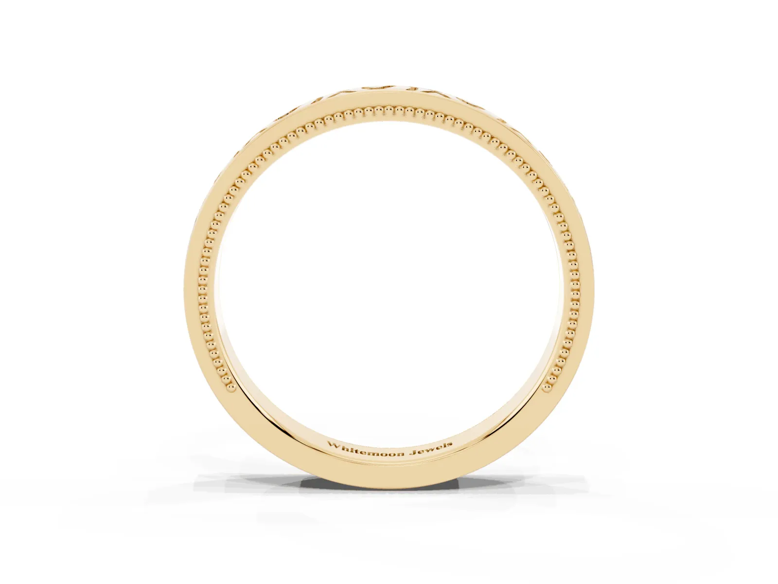 Vintage Engraved Milgrain Band Yellow gold