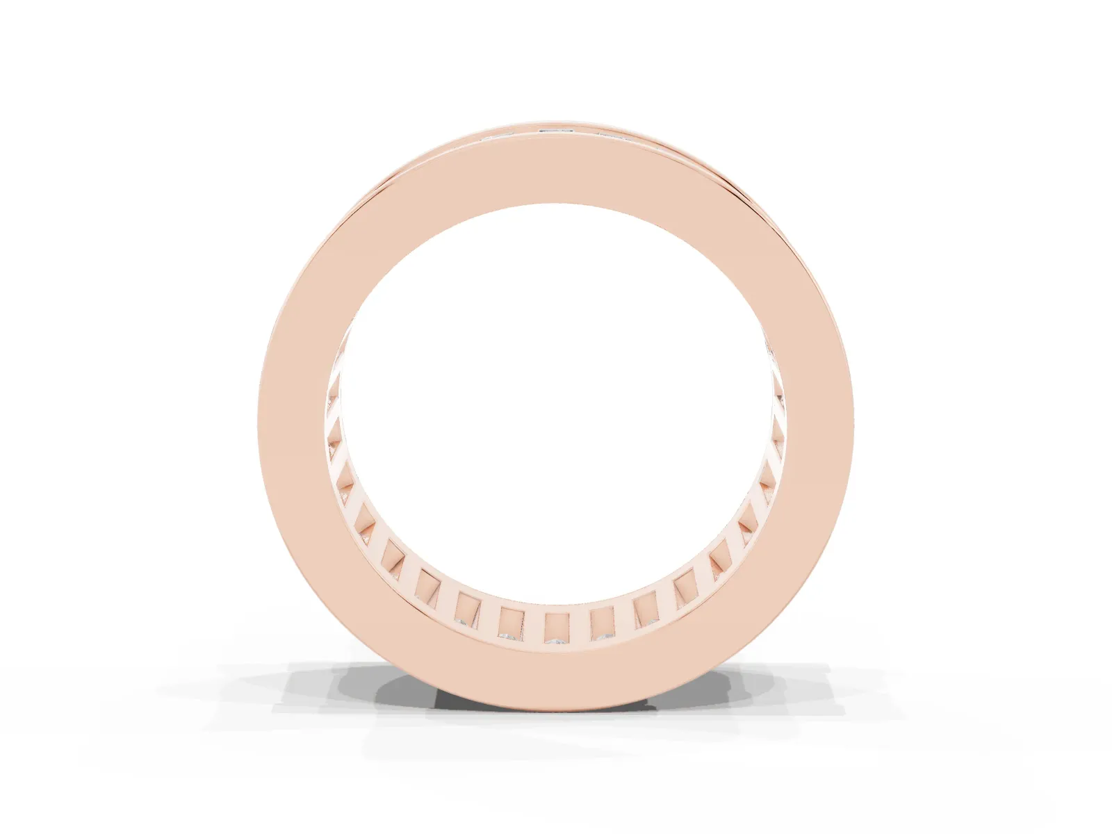 baguette Cut eternity band with channel set Rose gold
