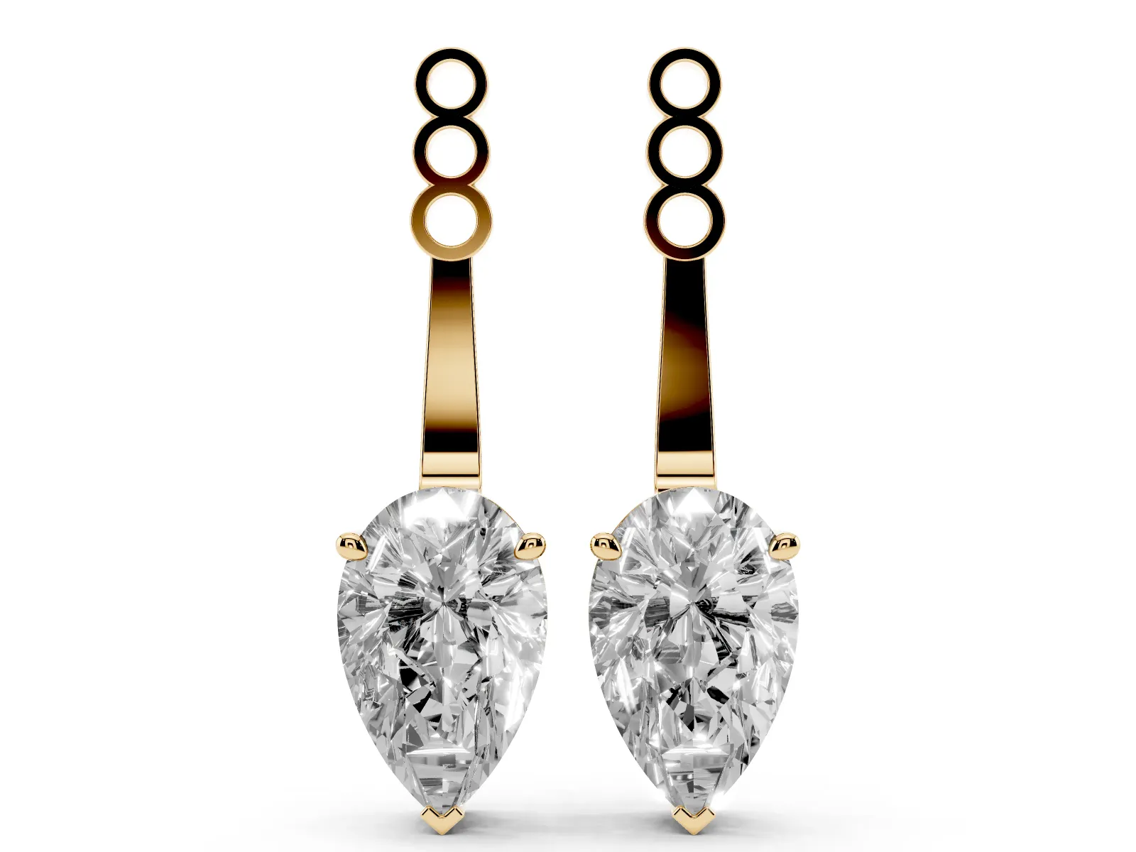 Pear Diamond Drop Earring Jackets Yellow gold