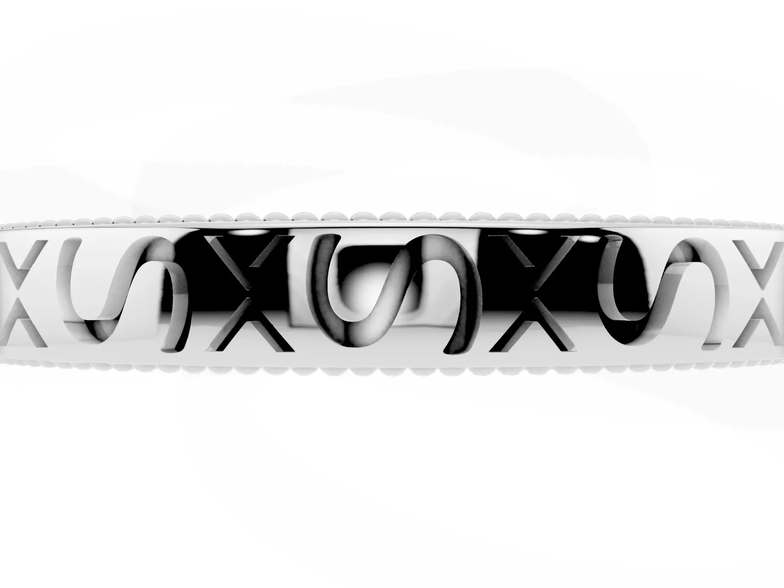 Vintage Engraved Milgrain Band Platinum