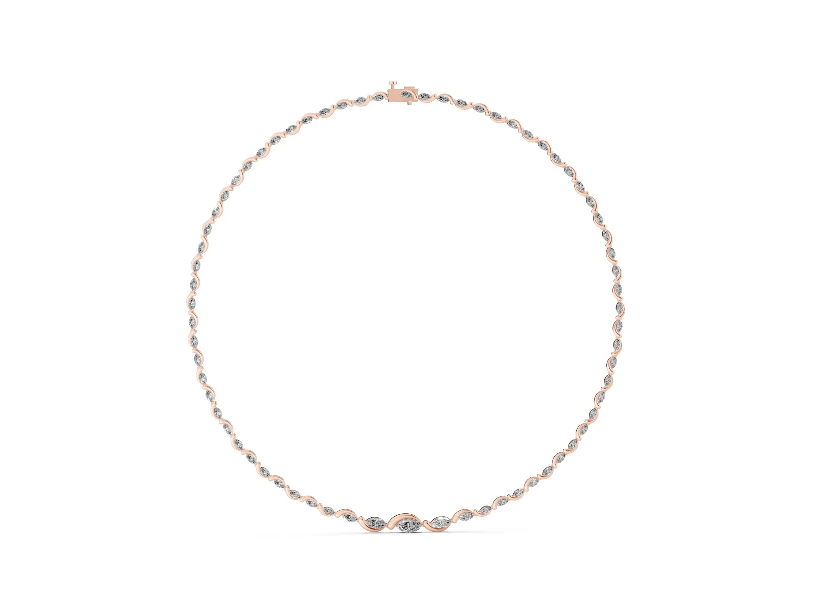 Marquise Diamond Riviera Necklace Rose gold