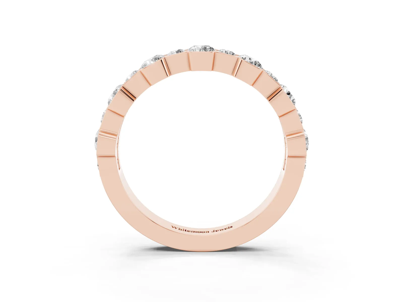 Round Diamond Promise Ring with Round Diamond Accents Rose gold
