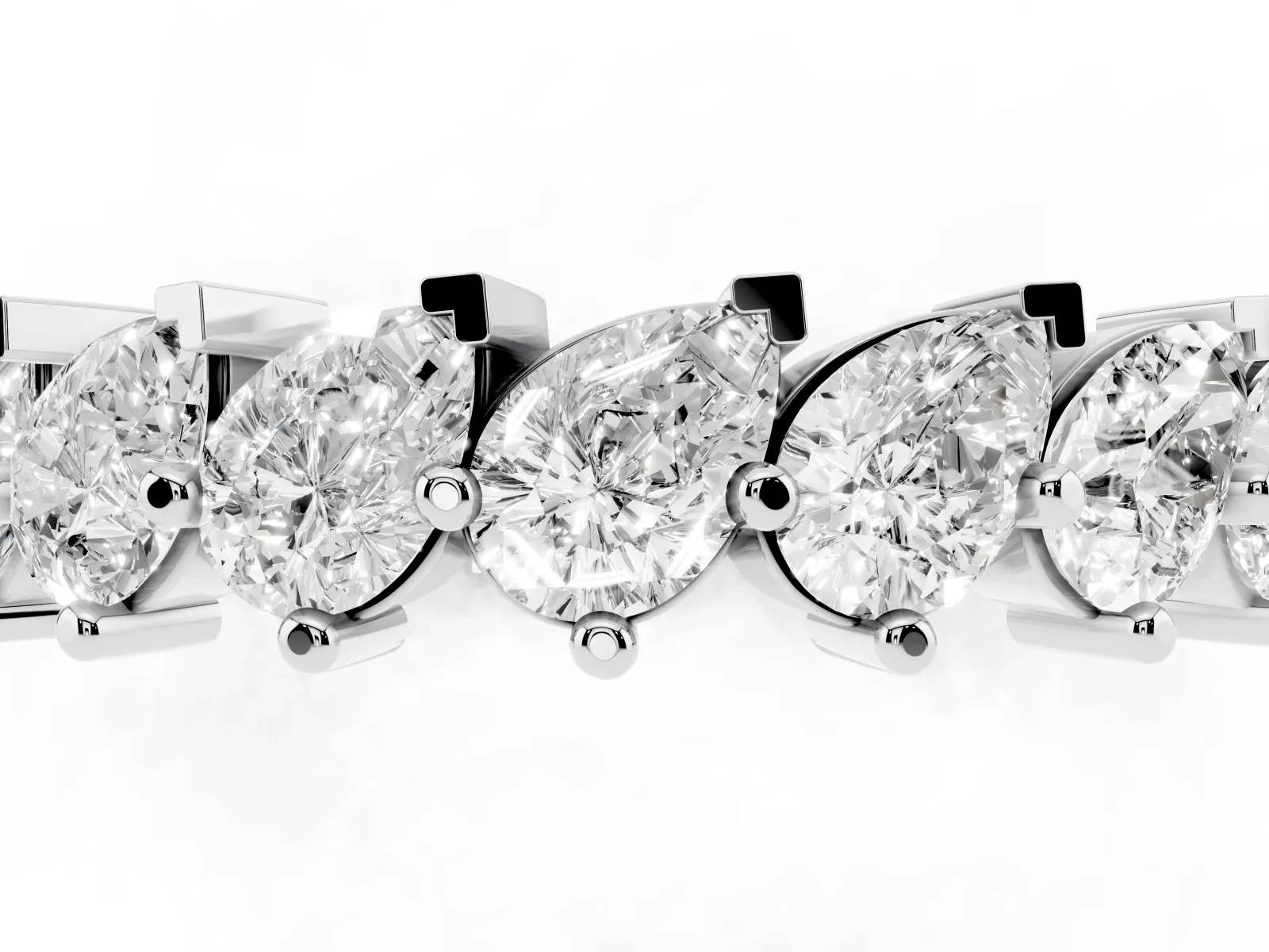 Pear Diamond Full Eternity Band with Shared Prong Setting Platinum