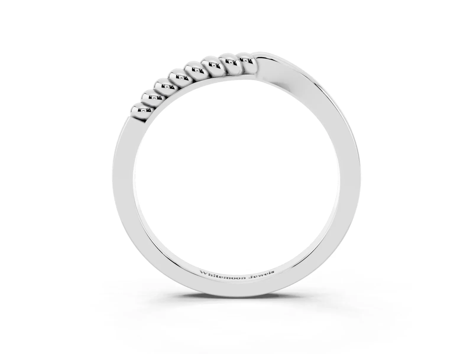 Twisted Solitaire Round Cut Knife Edge Prong Ring White gold