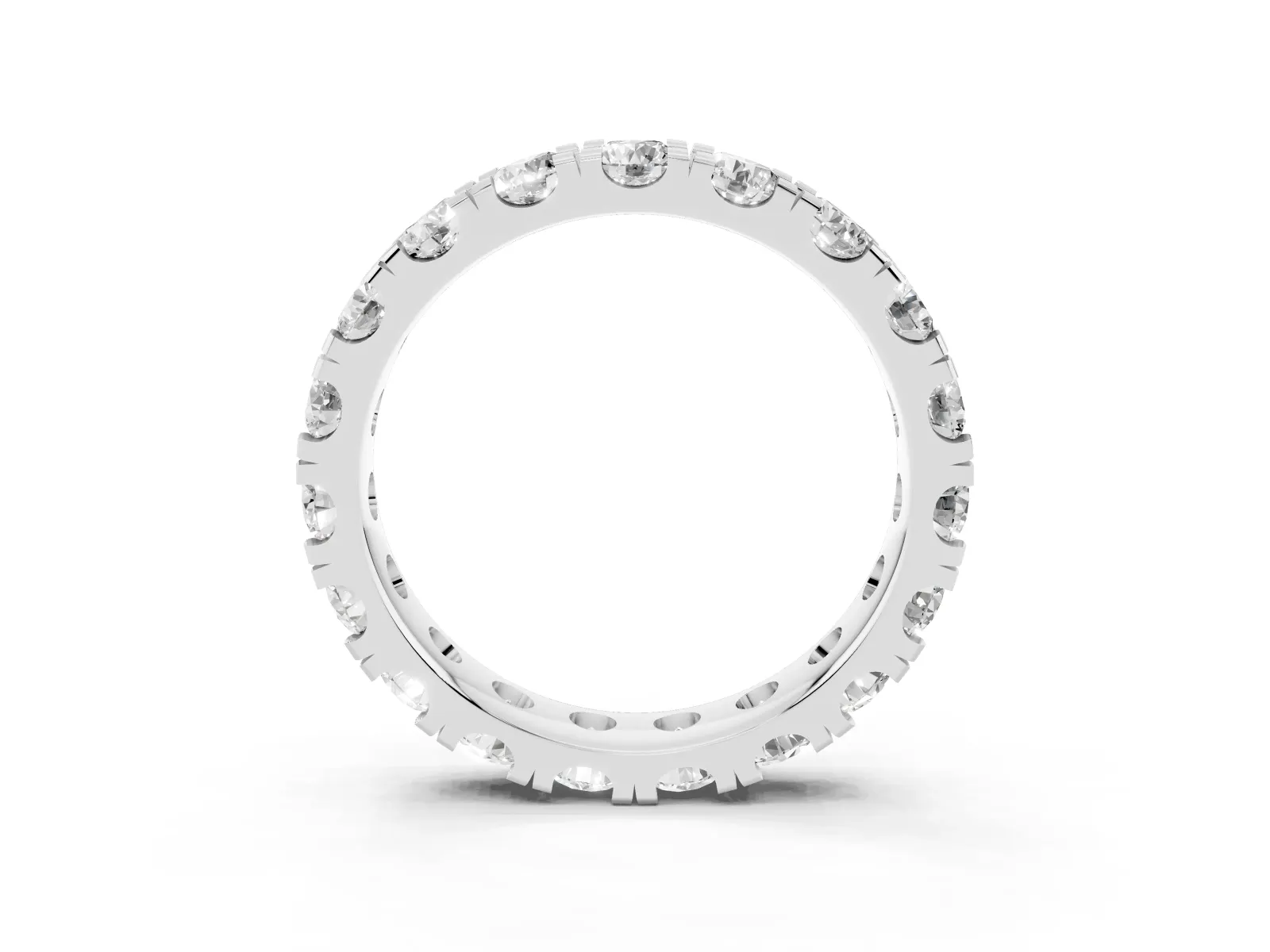 Round Diamond Full Eternity Band with U-Prong Setting Platinum