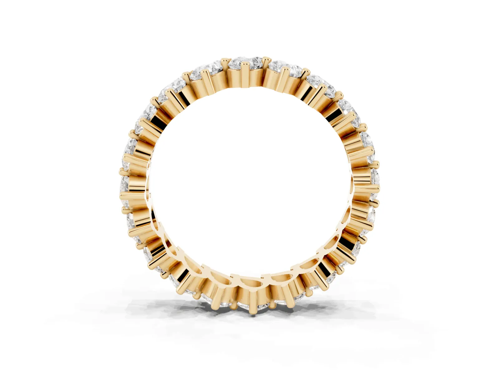 Pear Diamond Full Eternity Band with Shared Prong Setting Yellow gold