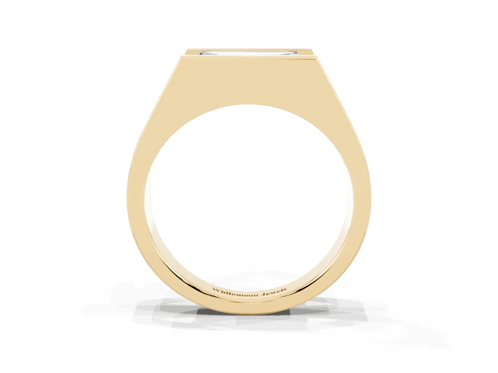 Baguette Diamond Geometric Solitaire Ring Yellow gold