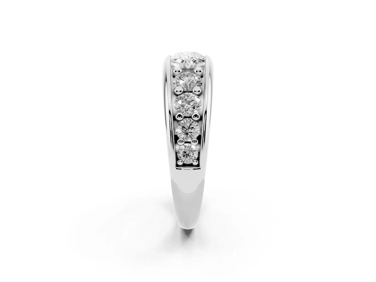 Oval Diamond Mens Ring with Round Diamond Accents Platinum
