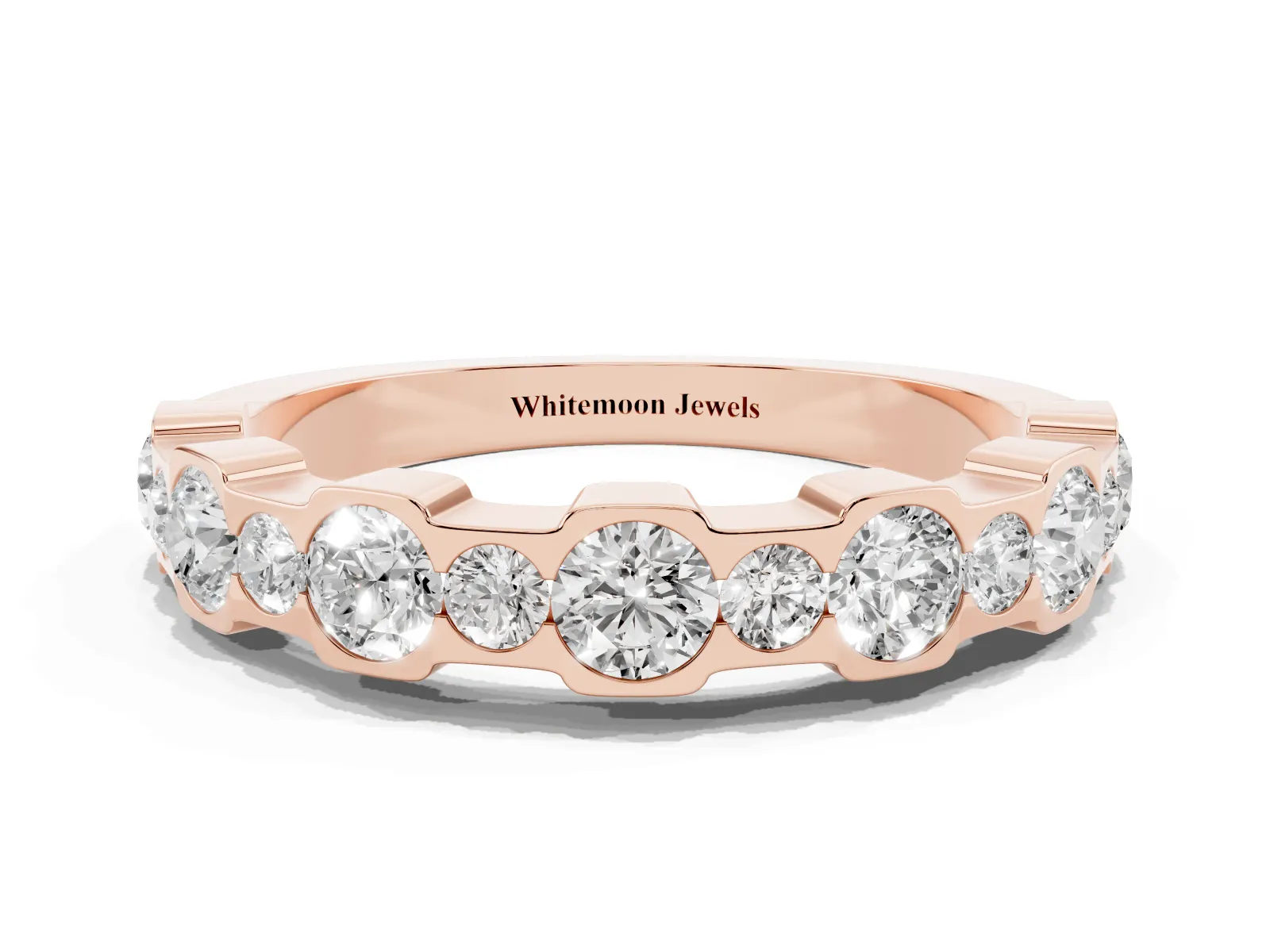 Round Diamond Promise Ring with Round Diamond Accents Rose gold