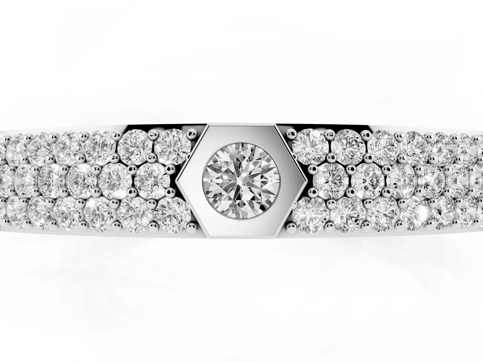 Round Diamond Pavé Promise Ring with Round Diamond Accents Platinum