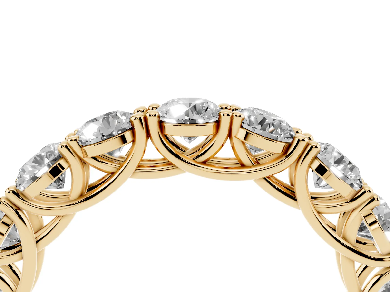 Round Diamond Woven Full Eternity Band Yellow gold