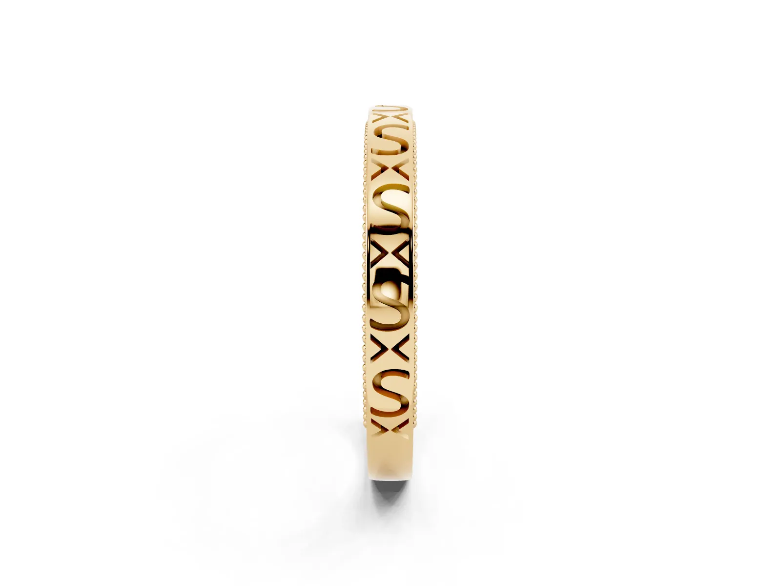 Vintage Engraved Milgrain Band Yellow gold