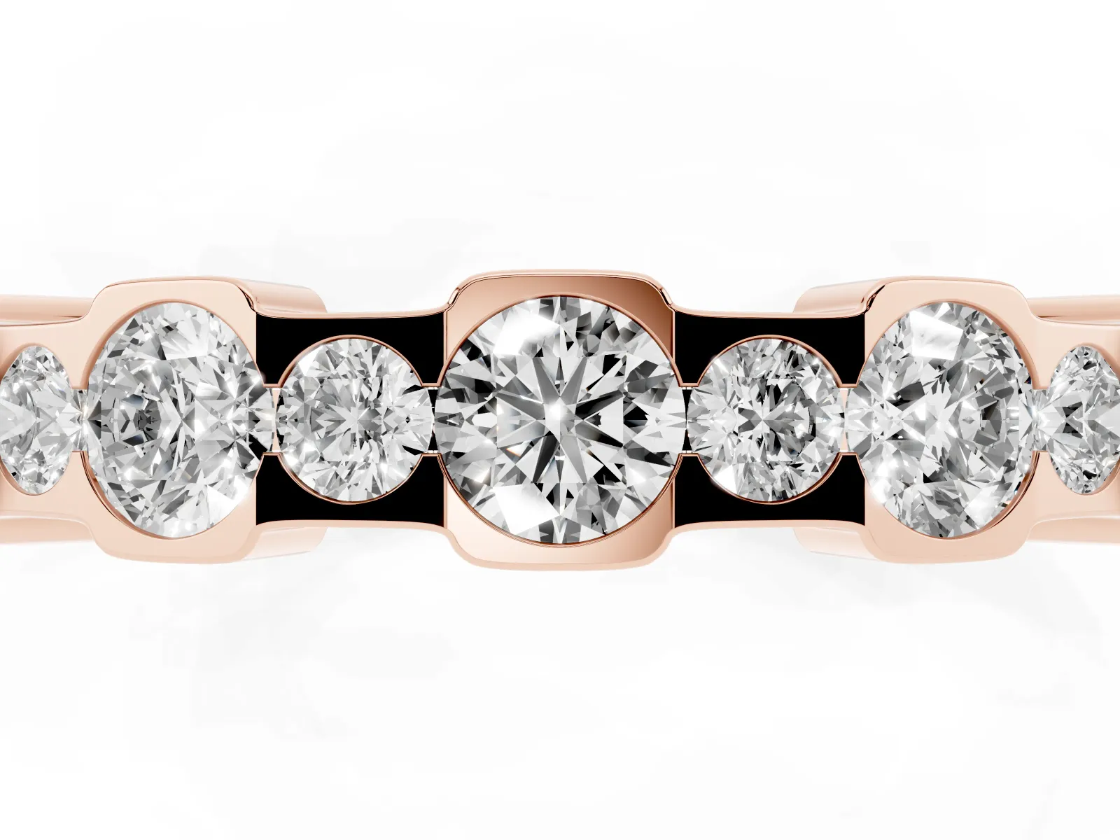 Round Diamond Promise Ring with Round Diamond Accents Rose gold