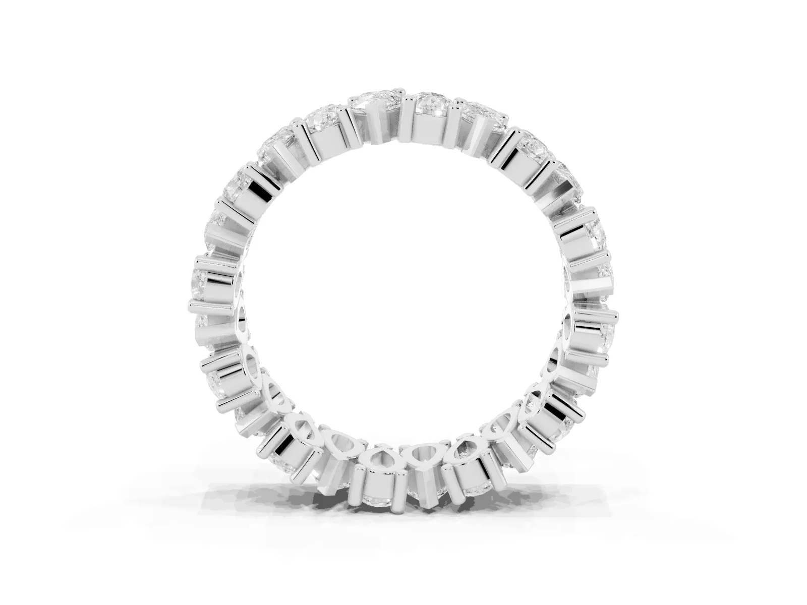 Pear Diamond Shared Prong Eternity Band Platinum