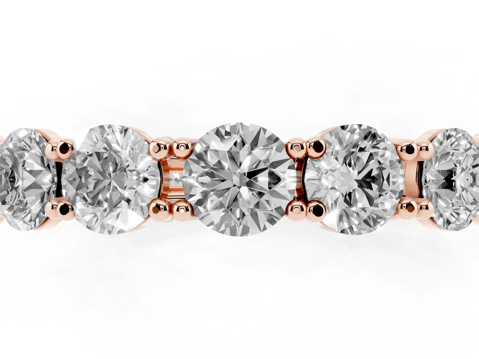 Round Diamond Woven Full Eternity Band Rose gold