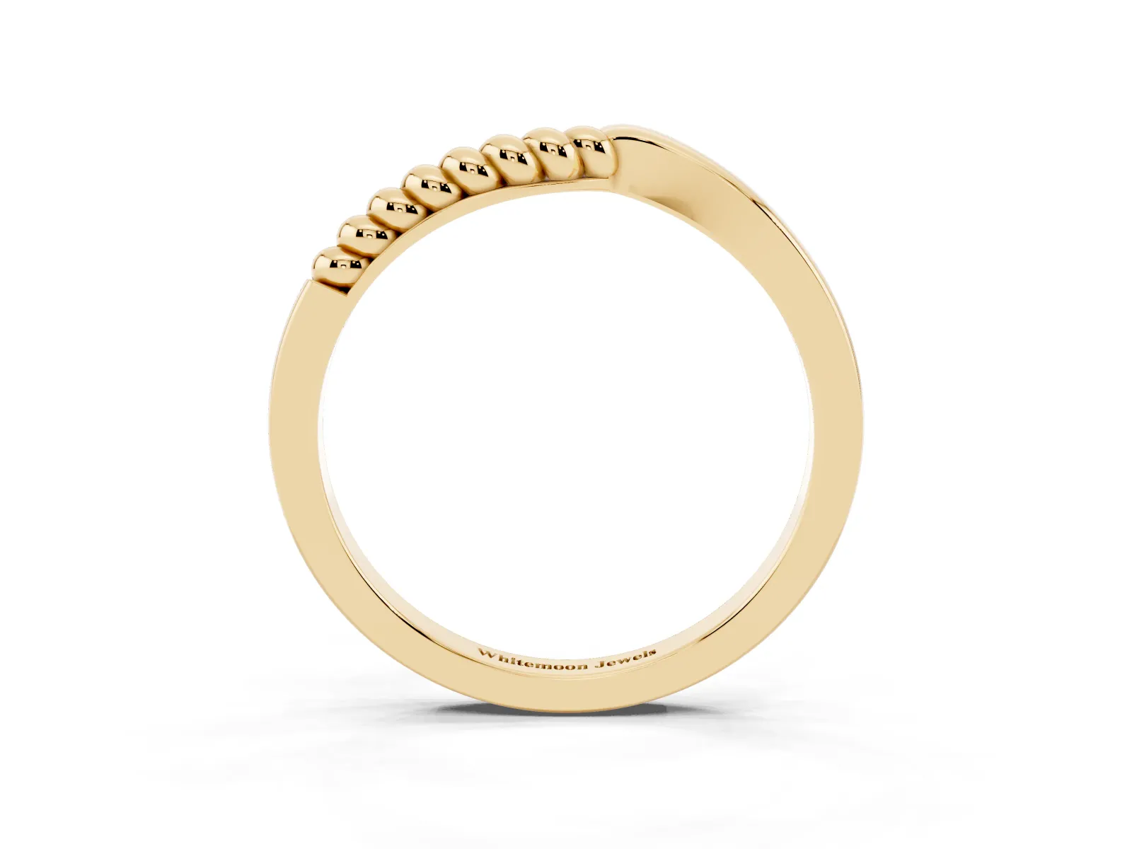 Twisted Solitaire Round Cut Knife Edge Prong Ring Yellow gold