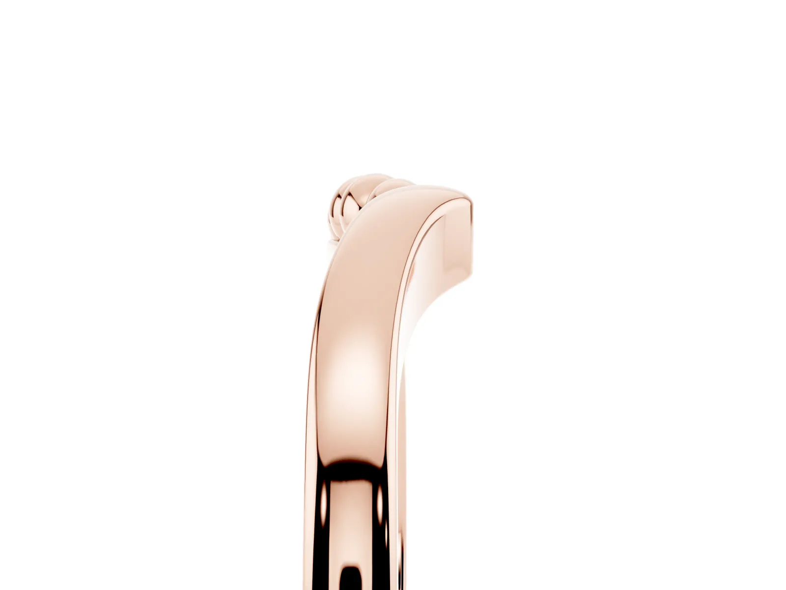 Twisted Solitaire Round Cut Knife Edge Prong Ring Rose gold