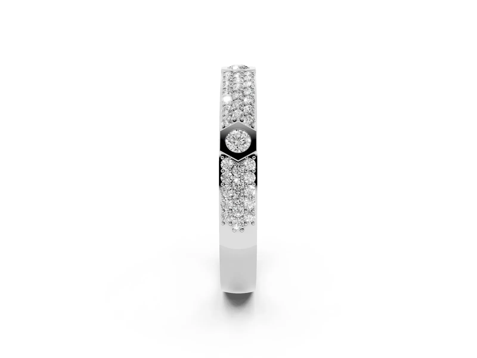 Round Diamond Pavé Promise Ring with Round Diamond Accents Platinum