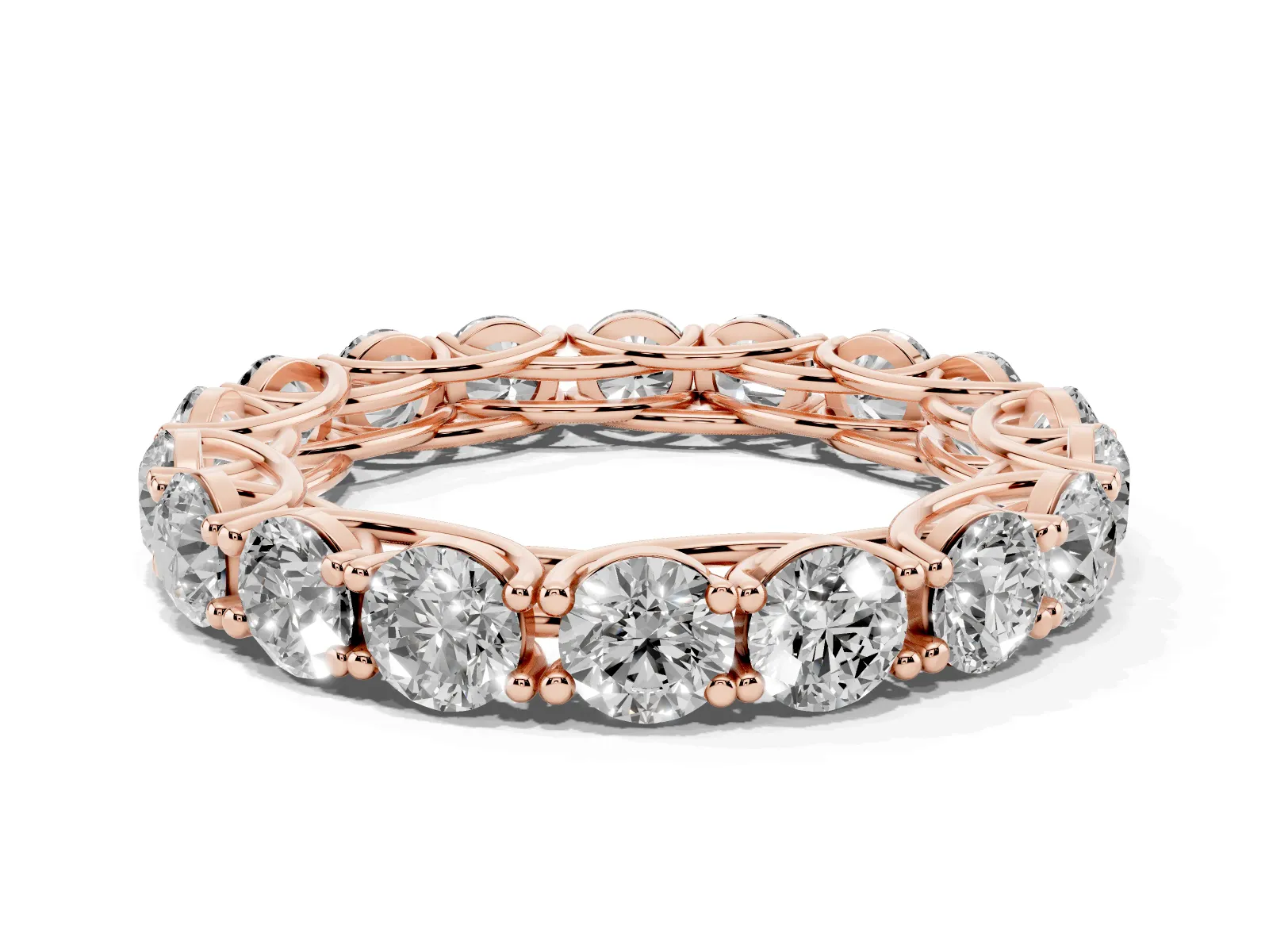 Round Diamond Woven Full Eternity Band Rose gold