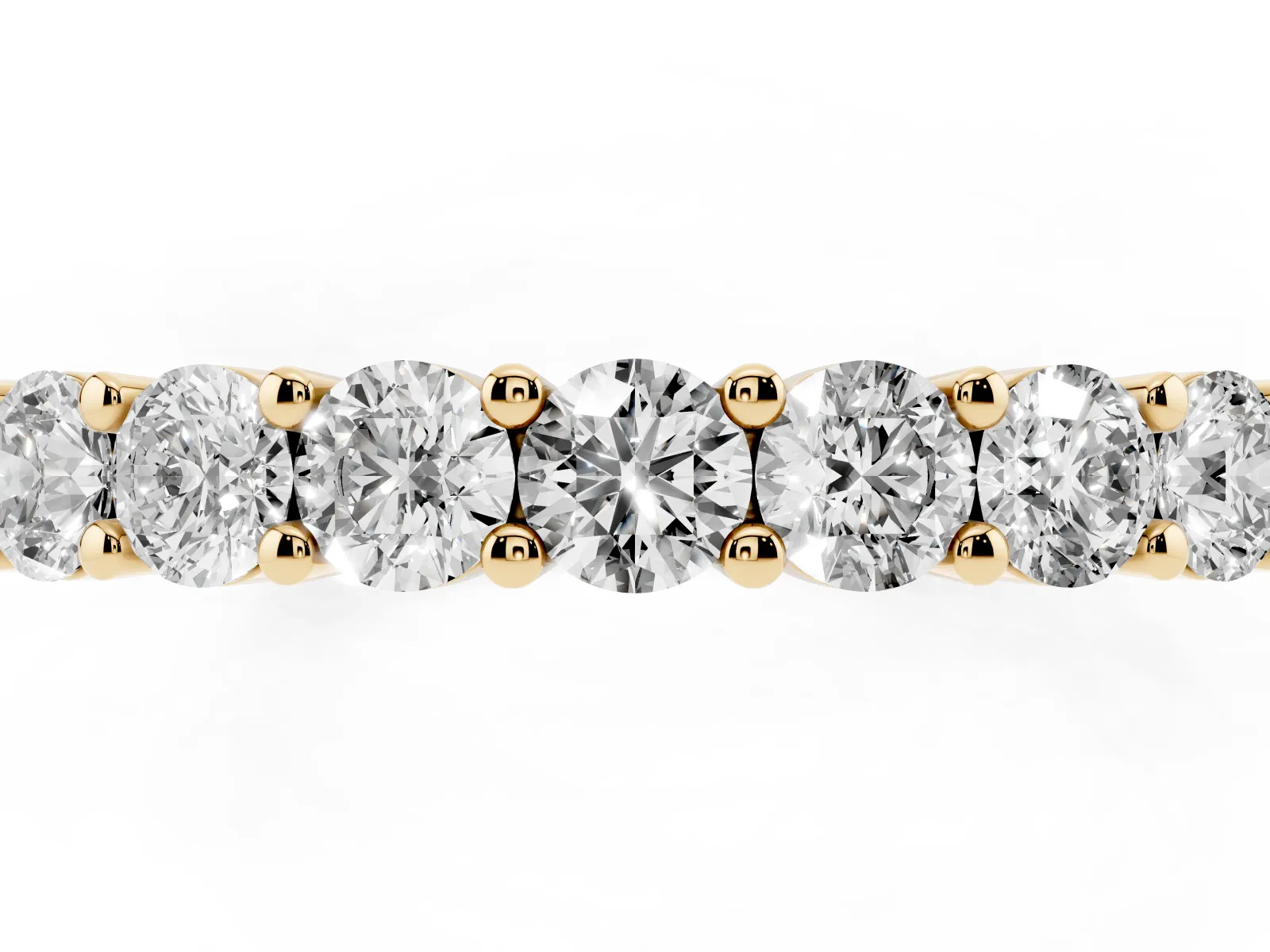 Alternating Round Diamond Promise Ring with Round Diamond Accents Yellow gold