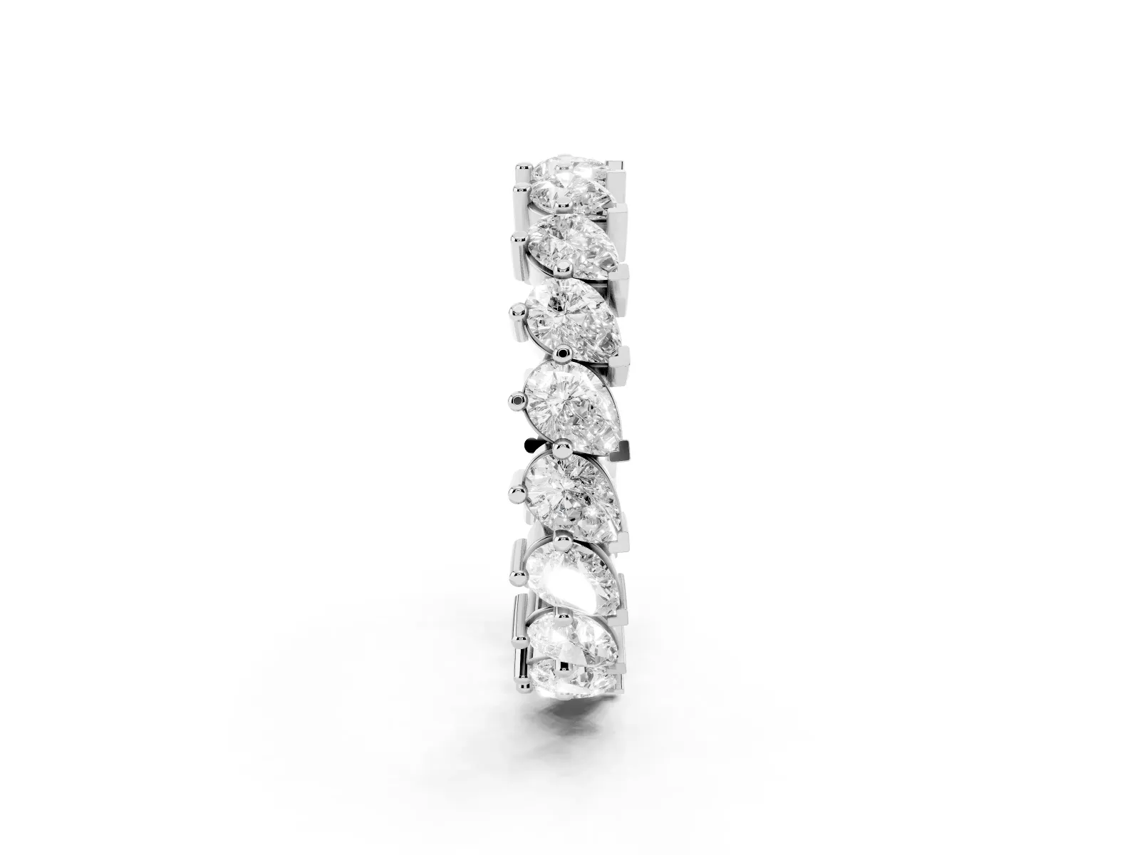 Pear Diamond Full Eternity Band with Shared Prong Setting Platinum