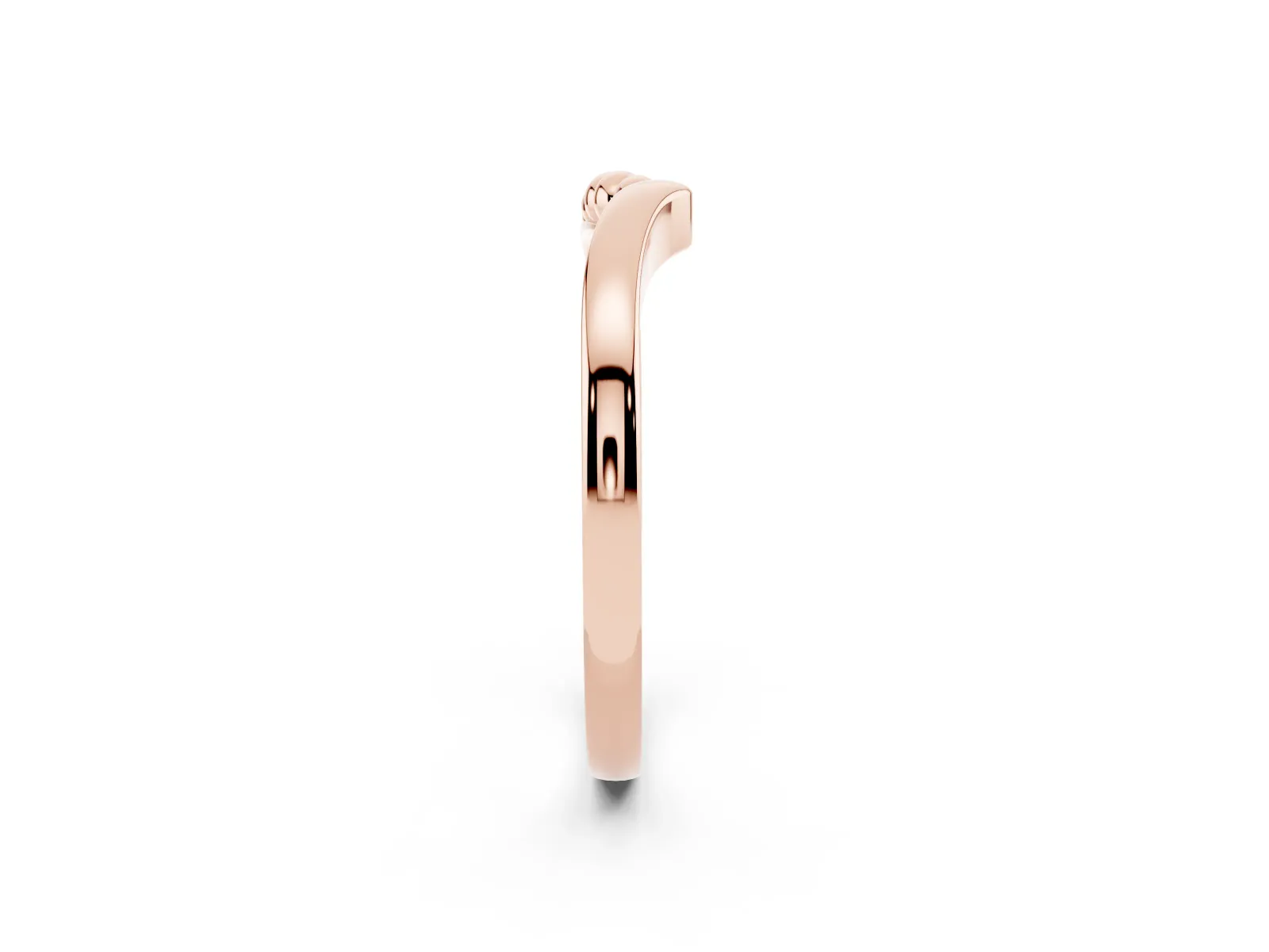 Twisted Solitaire Round Cut Knife Edge Prong Ring Rose gold