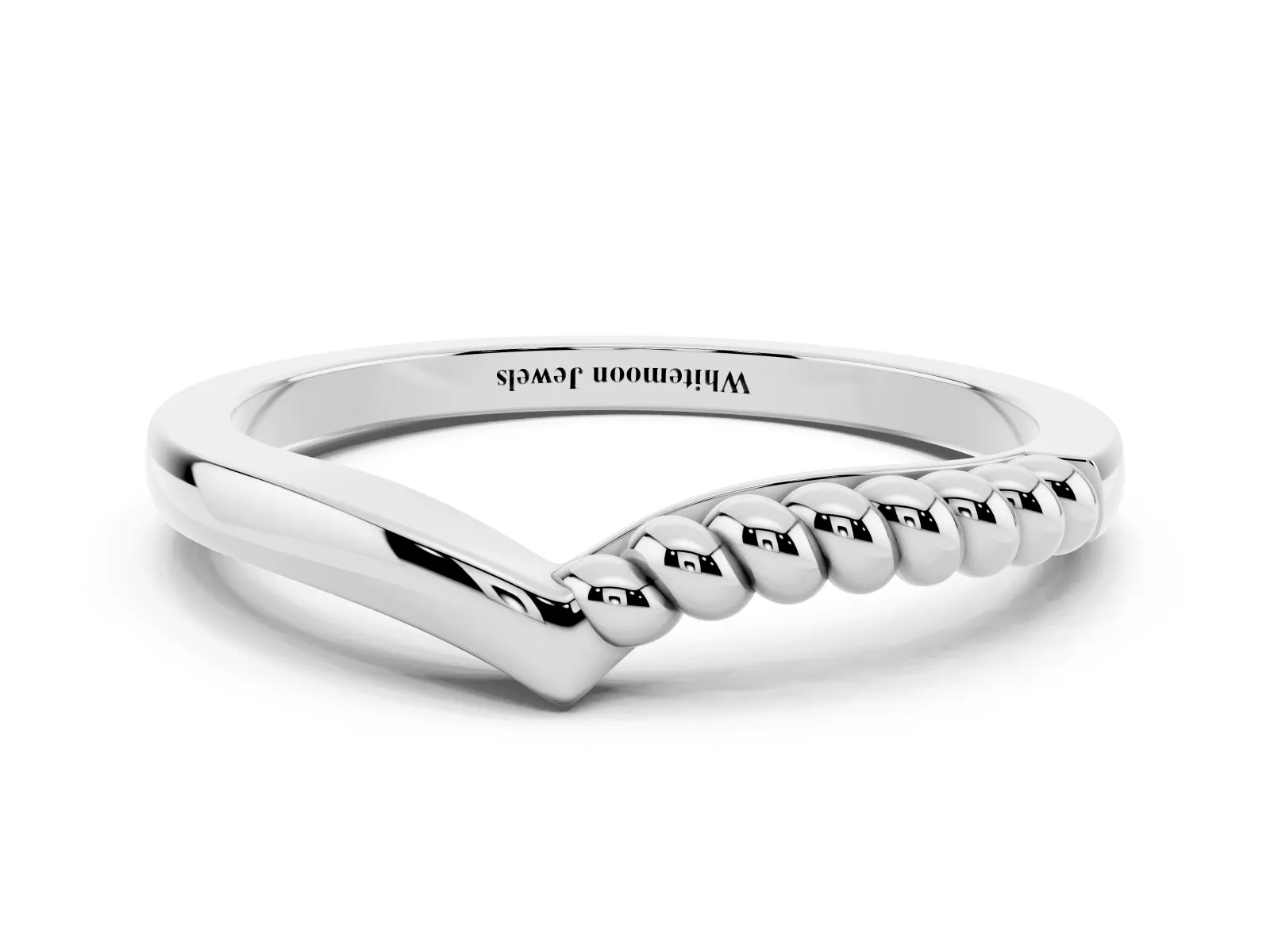Twisted Solitaire Round Cut Knife Edge Prong Ring White gold
