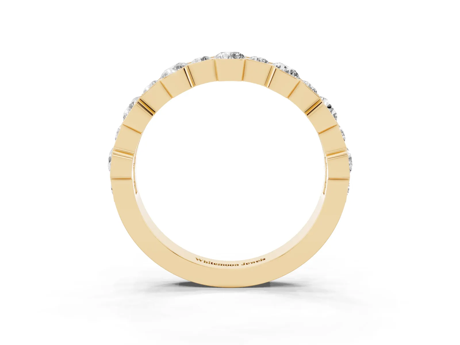 Round Diamond Promise Ring with Round Diamond Accents Yellow gold