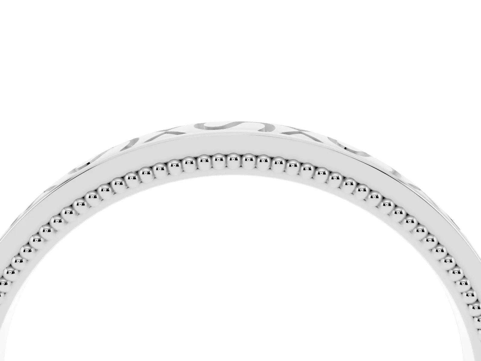 Vintage Engraved Milgrain Band Platinum