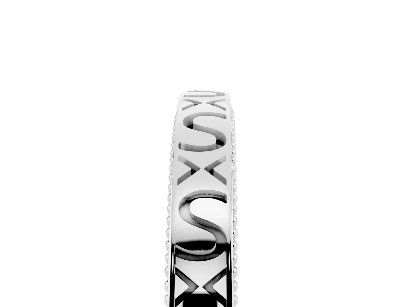 Vintage Engraved Milgrain Band Platinum