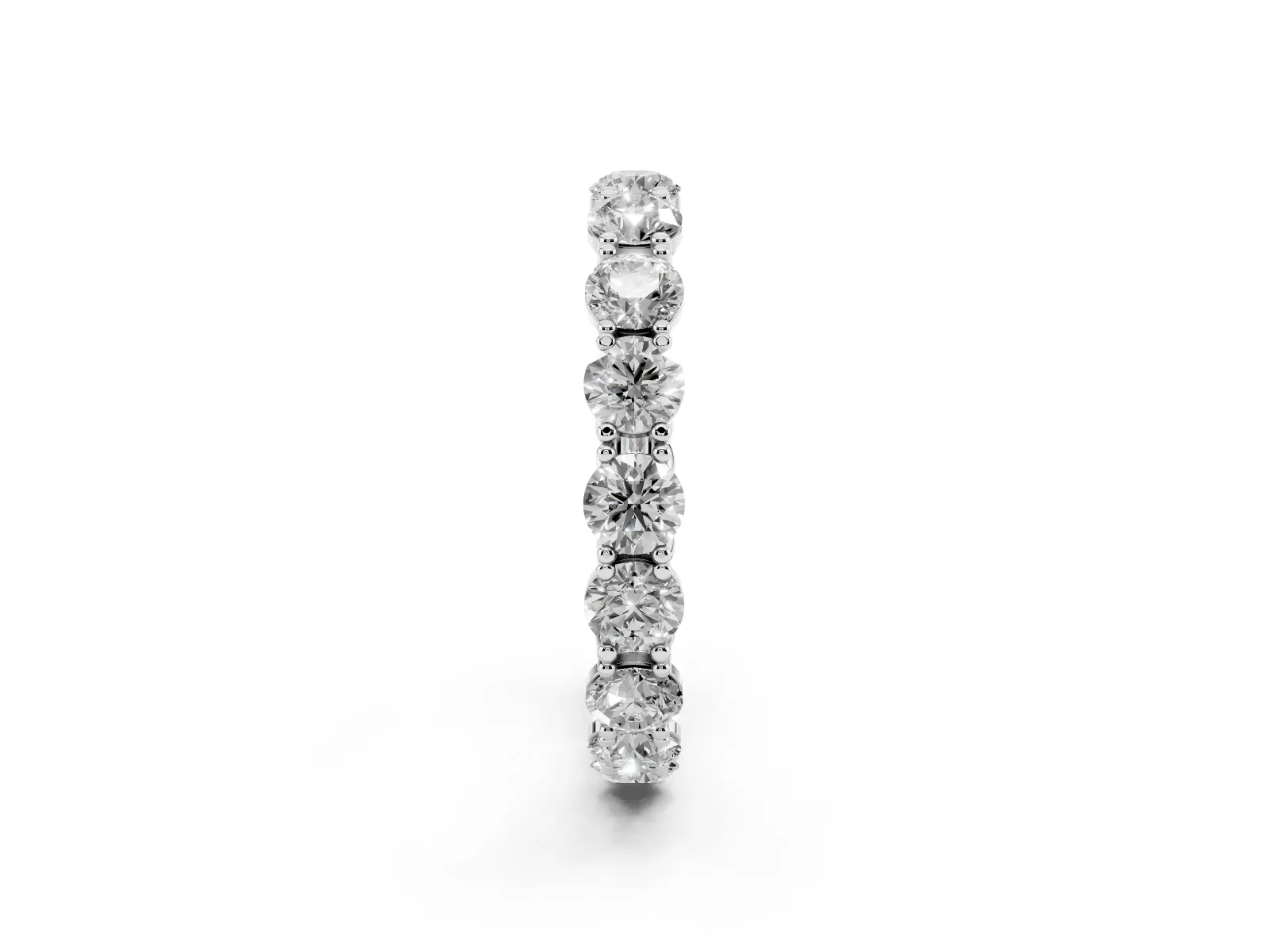 Round Diamond Woven Full Eternity Band Silver