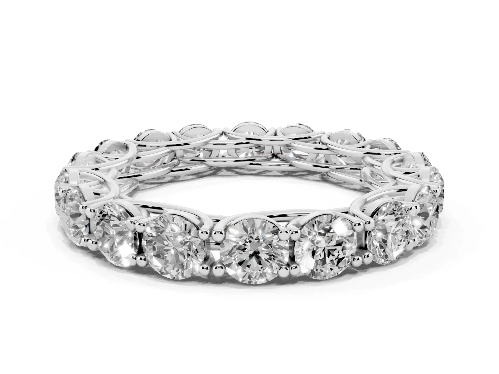 Round Diamond Woven Full Eternity Band Platinum